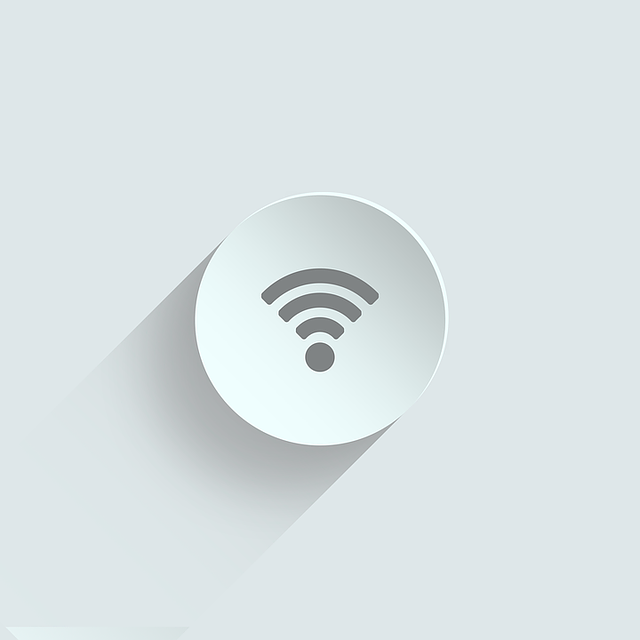 A white button with a gray WiFi icon on it.